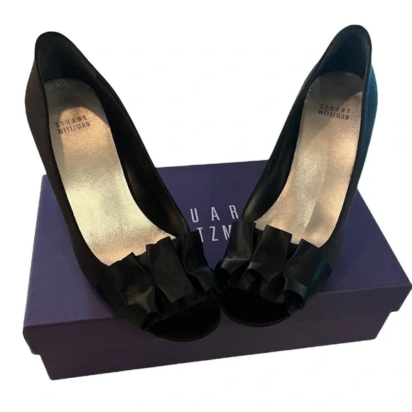 STUART WEITZMAN GigiRitz Satin Ruffle Heels - Picture 2 of 11